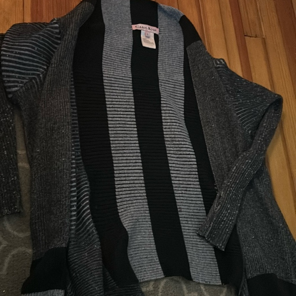 Carol rose striped open sweater